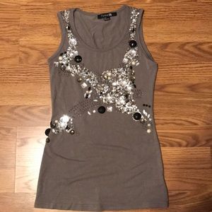 Forever 21 bejeweled tank top